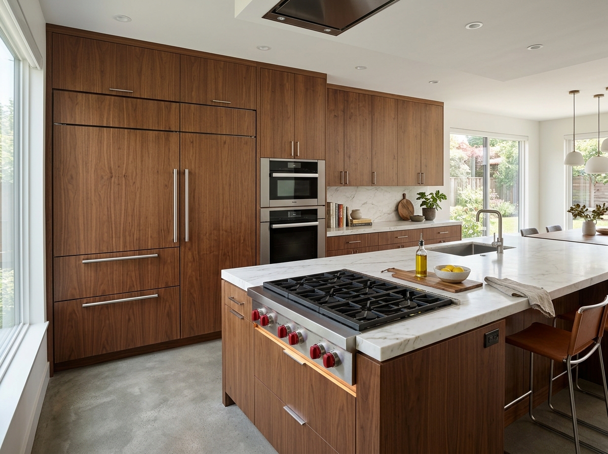Built-in kitchen appliances with panel-ready design