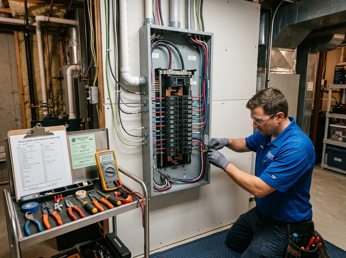 Electrical panel upgrade to 200-amp service